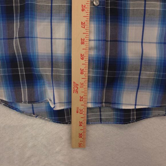 Ely Cattleman Short Sleeve Button Up Shirt Mens Size Extra Large XL Blue - Picture 6 of 9
